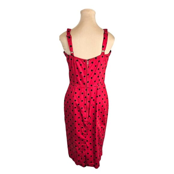 Deadly Dames Polka Dot Red Black Dress Sz M - Picture 4 of 11